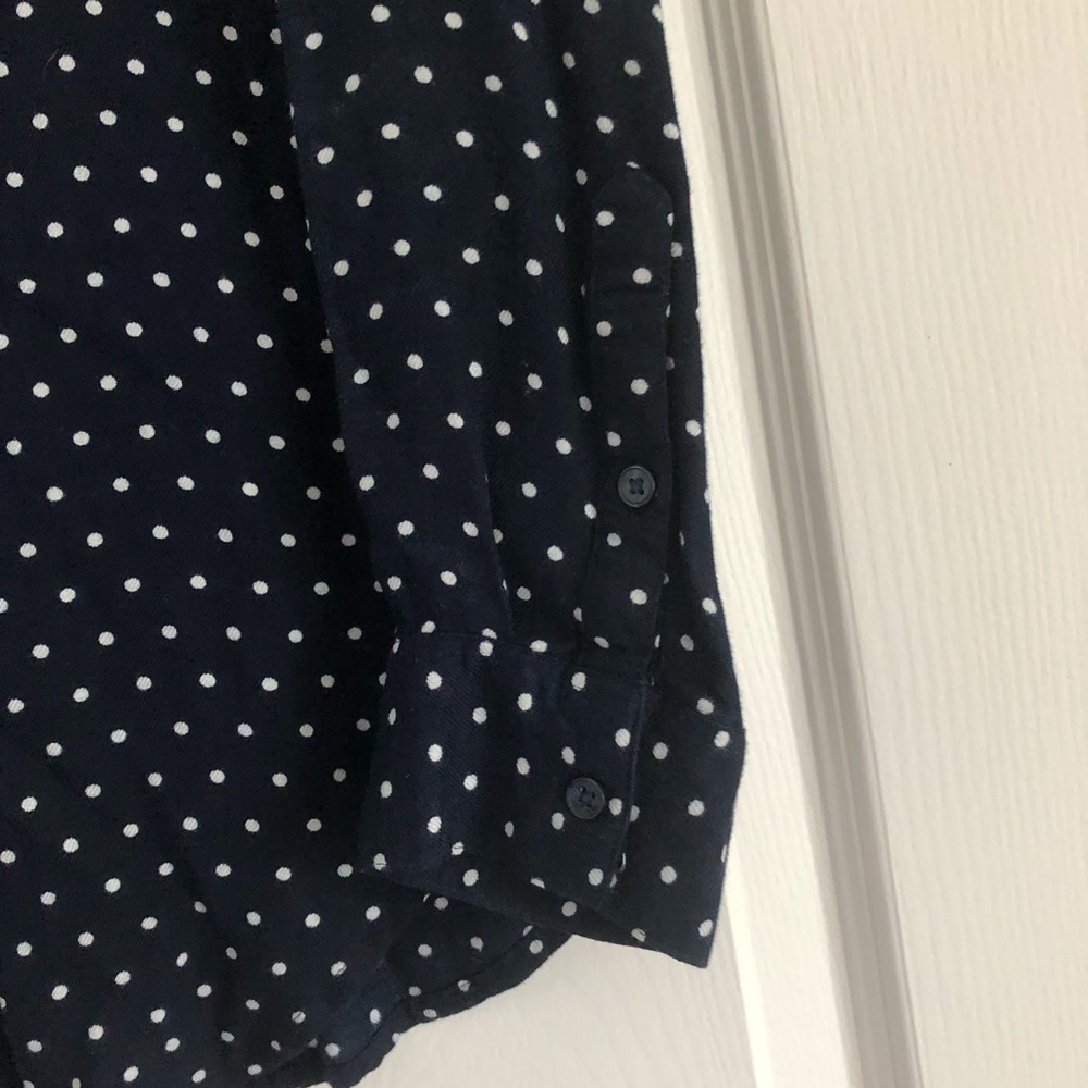 Banana Republic Button Up Blue & White Polka Dot M - Picture 3 of 5